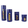 Hds Trading 4 Piece Stainless Steel Canisters with Multiple PeekThrough Windows, Navy ZOR95967